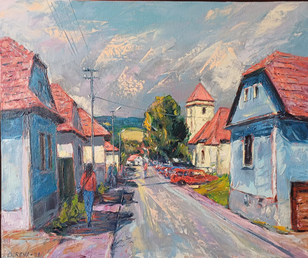 Vrbovce II, olej, 50x60, 2021