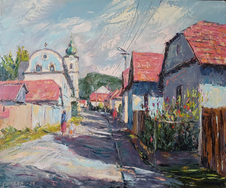 Vrbovce I, olej, 50x60, 2021