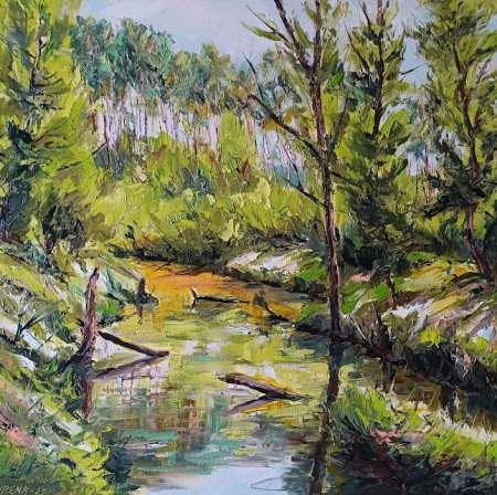 Májová Rudava, olej, 60x60, 2025