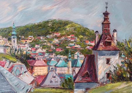 Banská Štiavnica - Nad Klopačkou, olej, 50x70, 2025